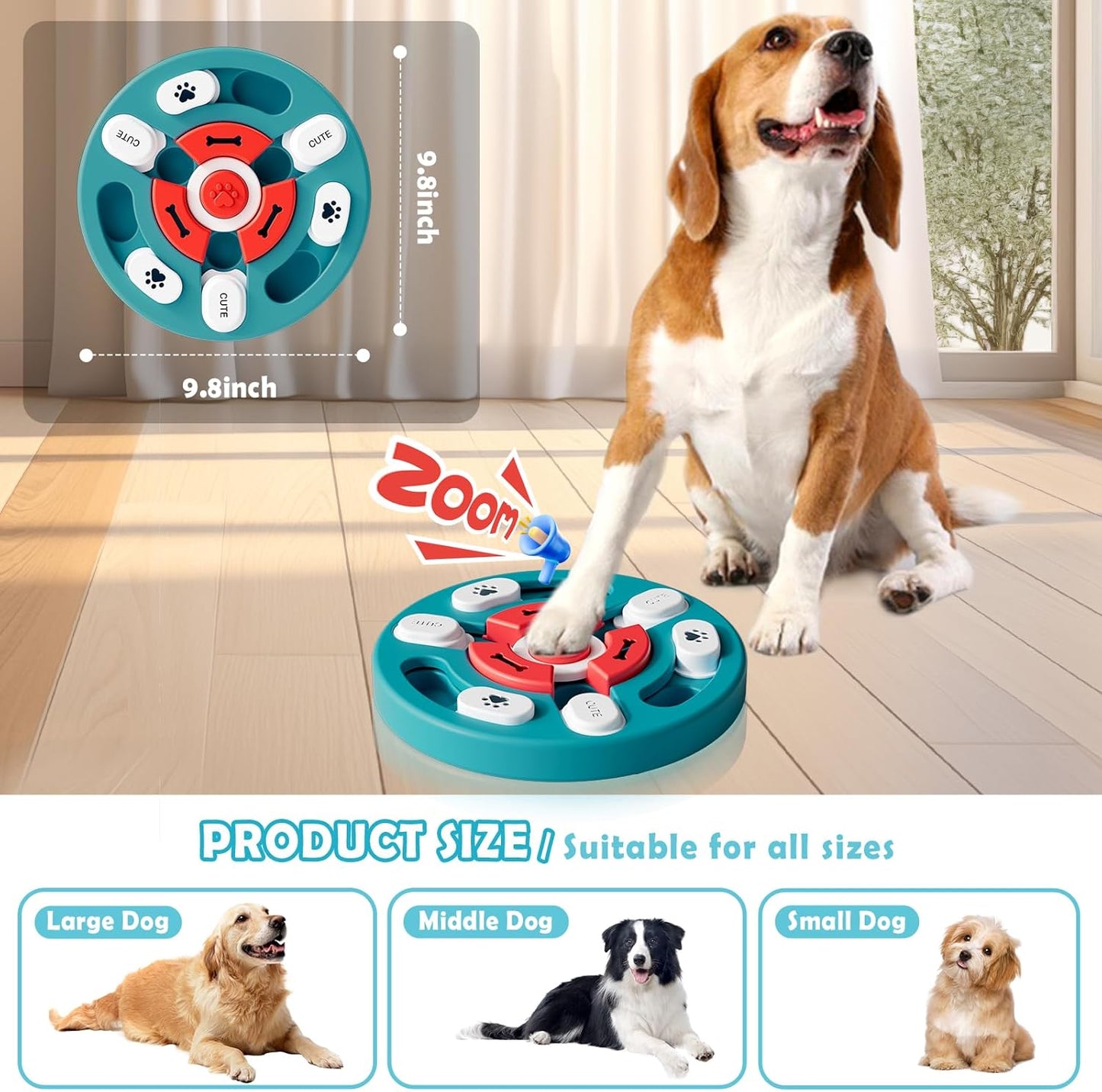 Interactive Dog Puzzle Toys - IQ Training, Brain Stimulation - Treat Dispensing Enrichment Toys, Puppies, Cats, Dogs