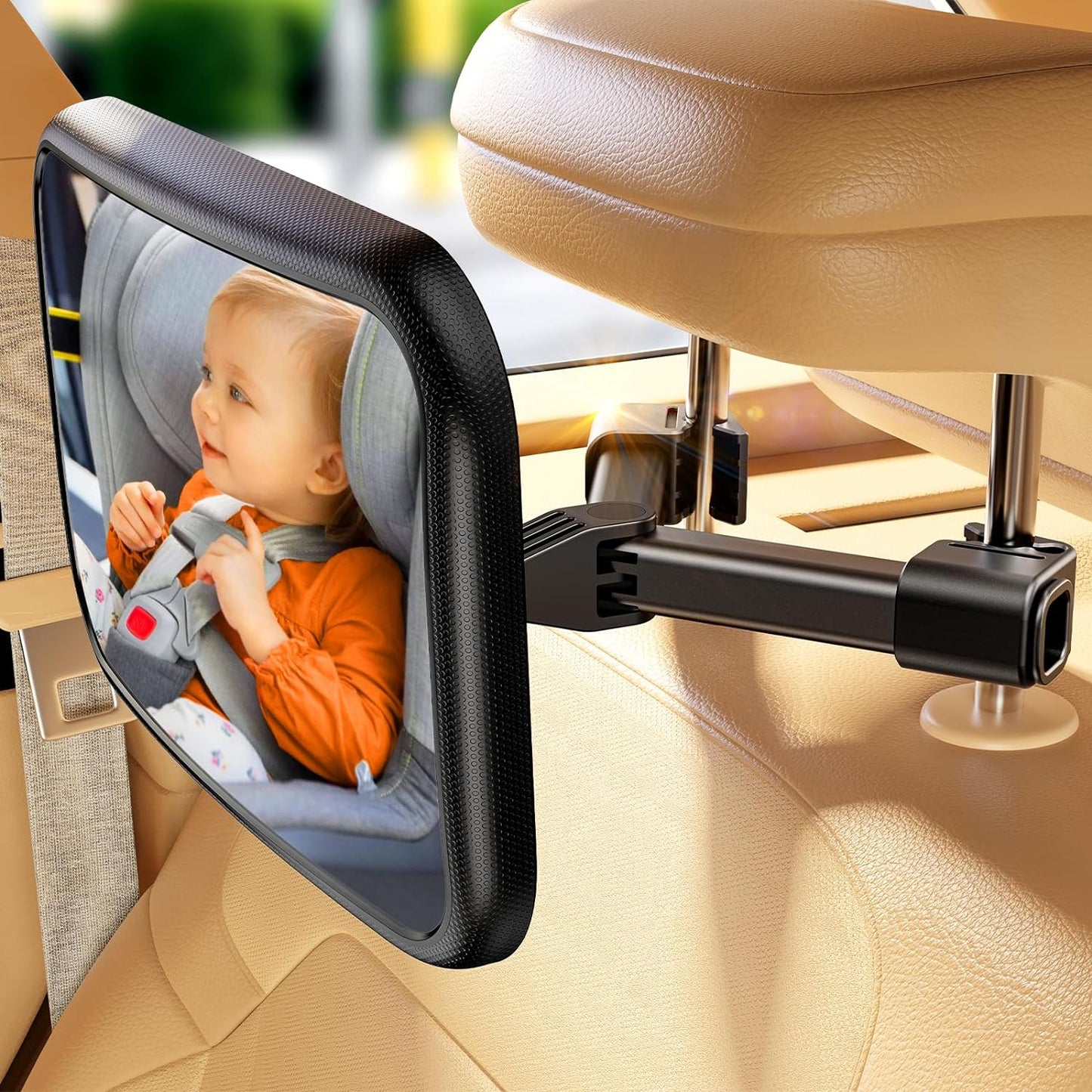 Premium Baby Car Mirror - Shatterproof Rear-Facing Seat Mirror with Easy Installation Hook Clip