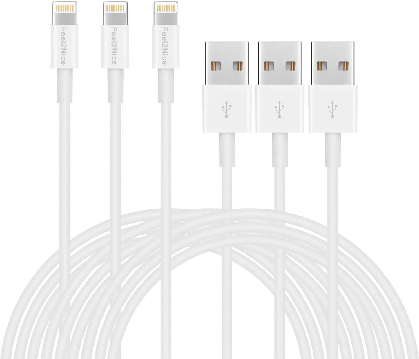 iPhone 14 Charger 10ft - 5 Pack Apple MFi Certified Long Lightning Cables for iPhone 14, 13 Pro Max, 12 Pro Max, XS, XR, and AirPods