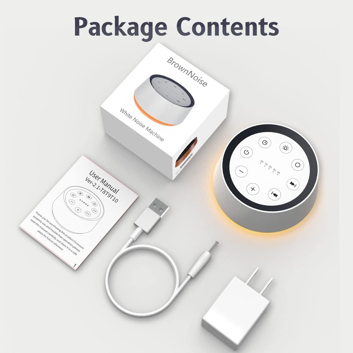 Sound Machine -30 Soothing Sounds, 12-Color Night Light - White Noise Device, Memory Function, 36 Volume Levels, Timers