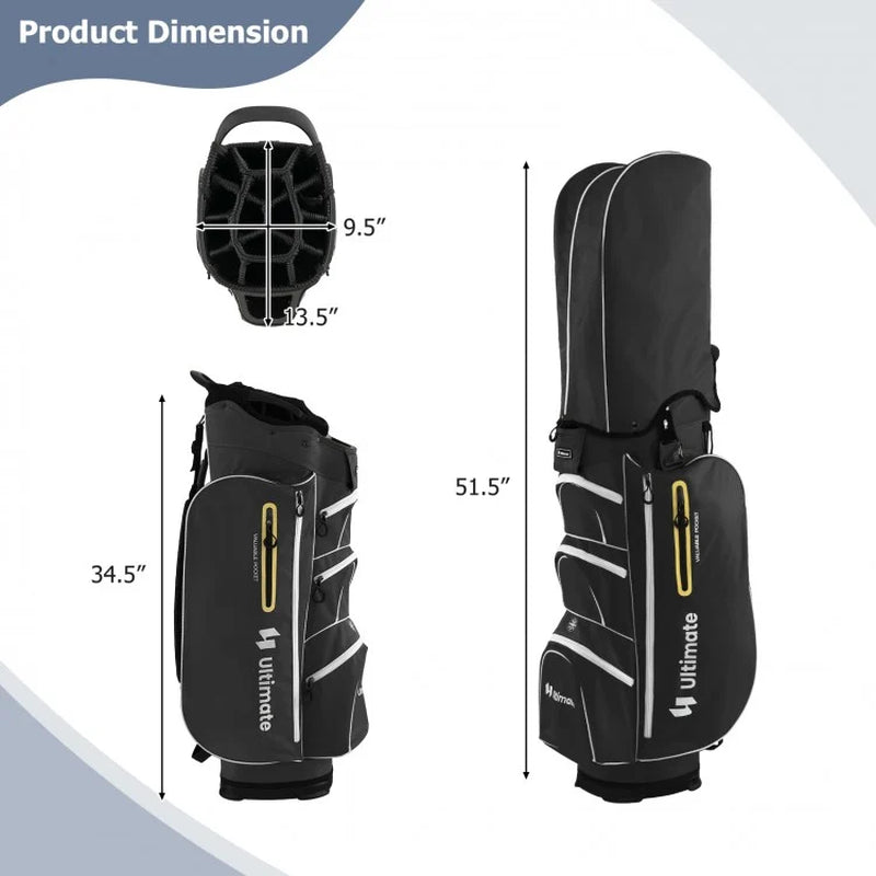 9.5-Inch Lightweight Golf Cart Bag Featuring 15-Way Top Dividers