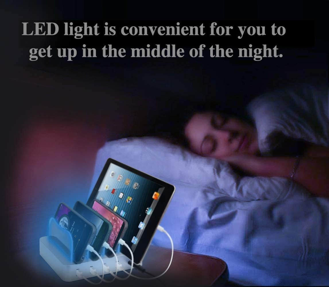 4-Port USB Charging Station and Organizer for Phones, Tablets, and Electronics - Detachable Desktop Docking Solution