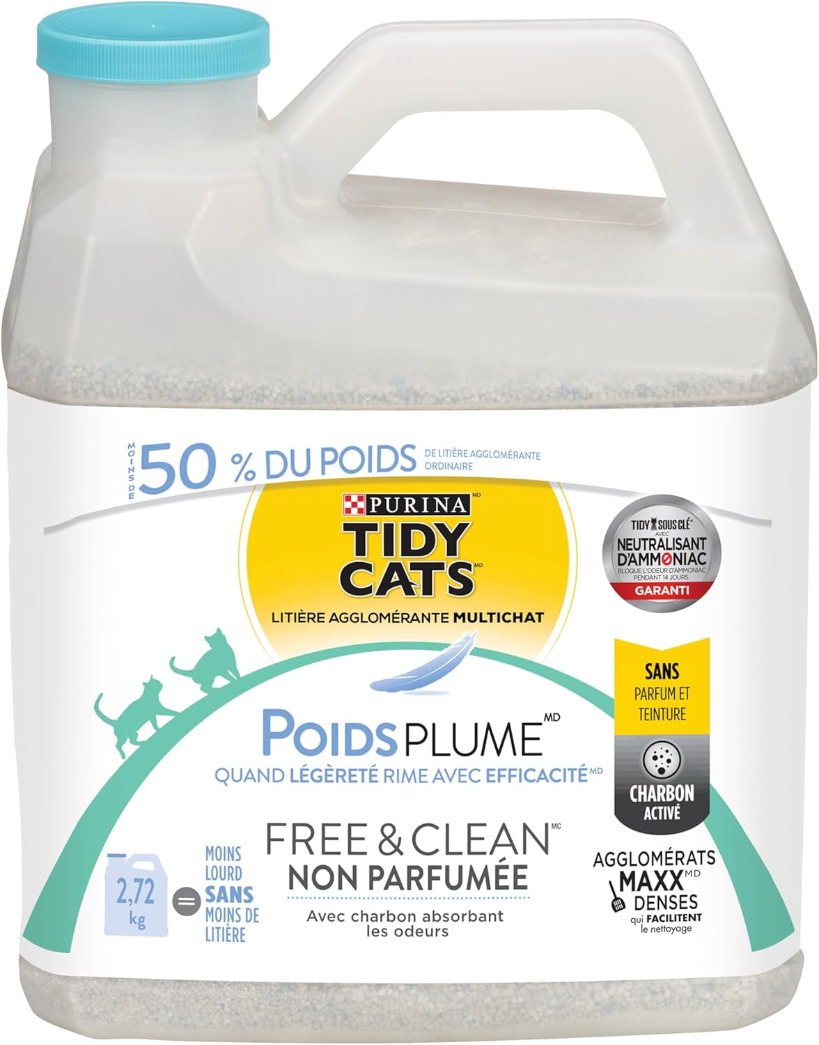 Free & Clean Unscented Multi-Cat Lightweight Cat Litter - 2.72 kg Jug