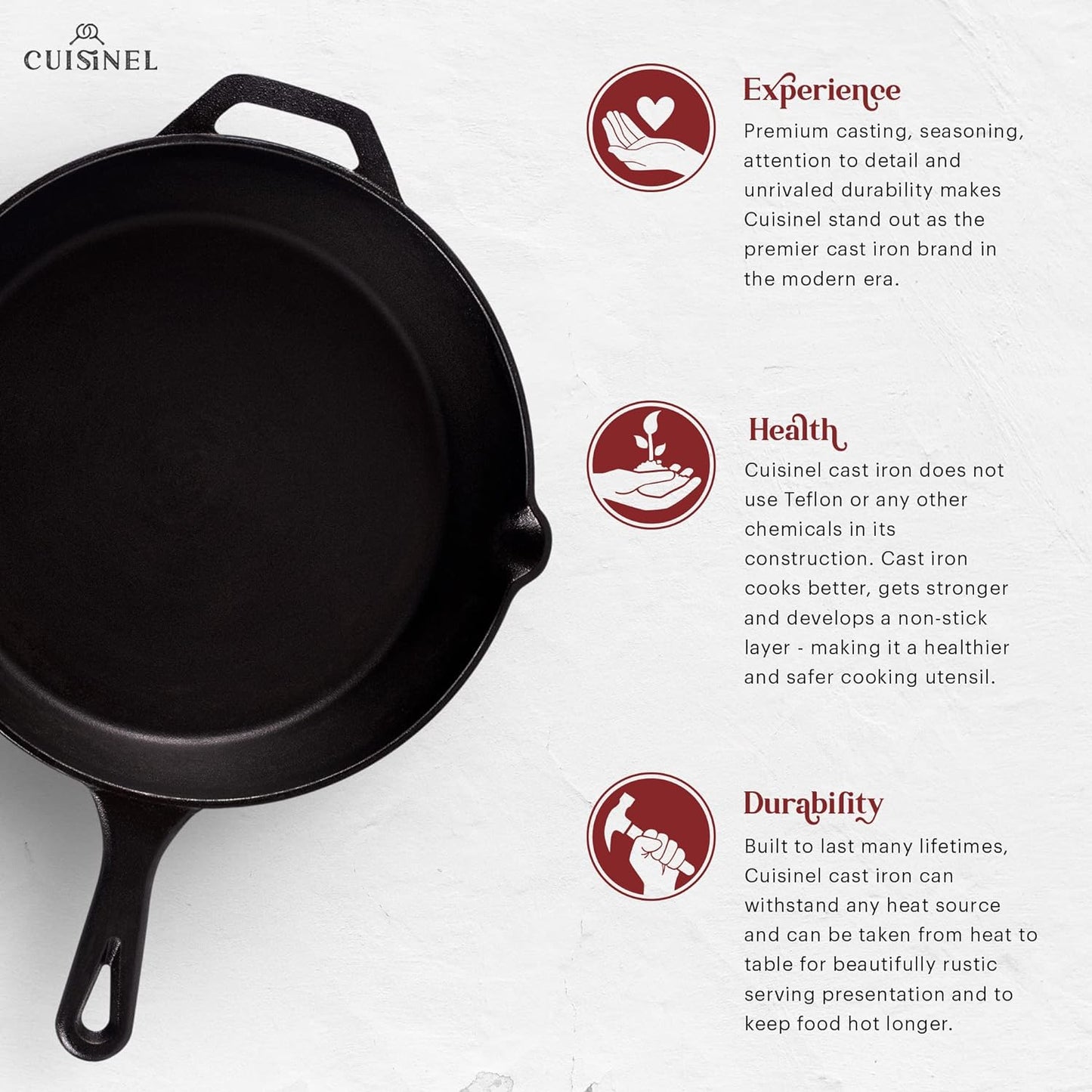 12-Inch Pre-Seasoned Cast Iron Skillet with Glass Lid and Heat-Resistant Handle Cover - Versatile Oven Safe Cookware for Indoor and Outdoor Use, Including Grill, BBQ, Camping, Stovetop, and Induction Cooking