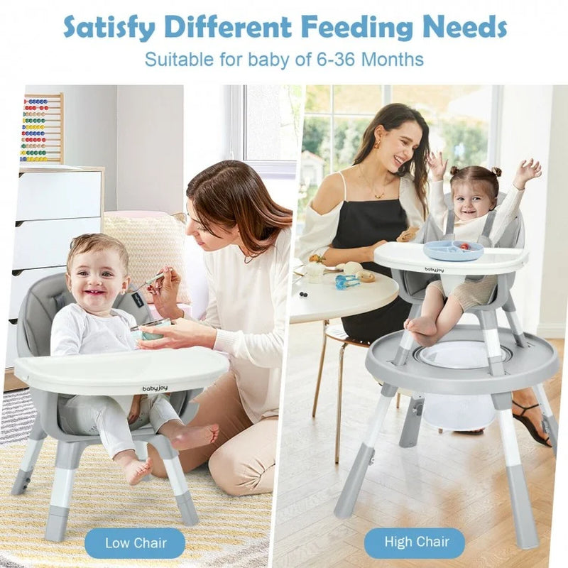 6-in-1 Adjustable Height Baby High Chair and Activity Center