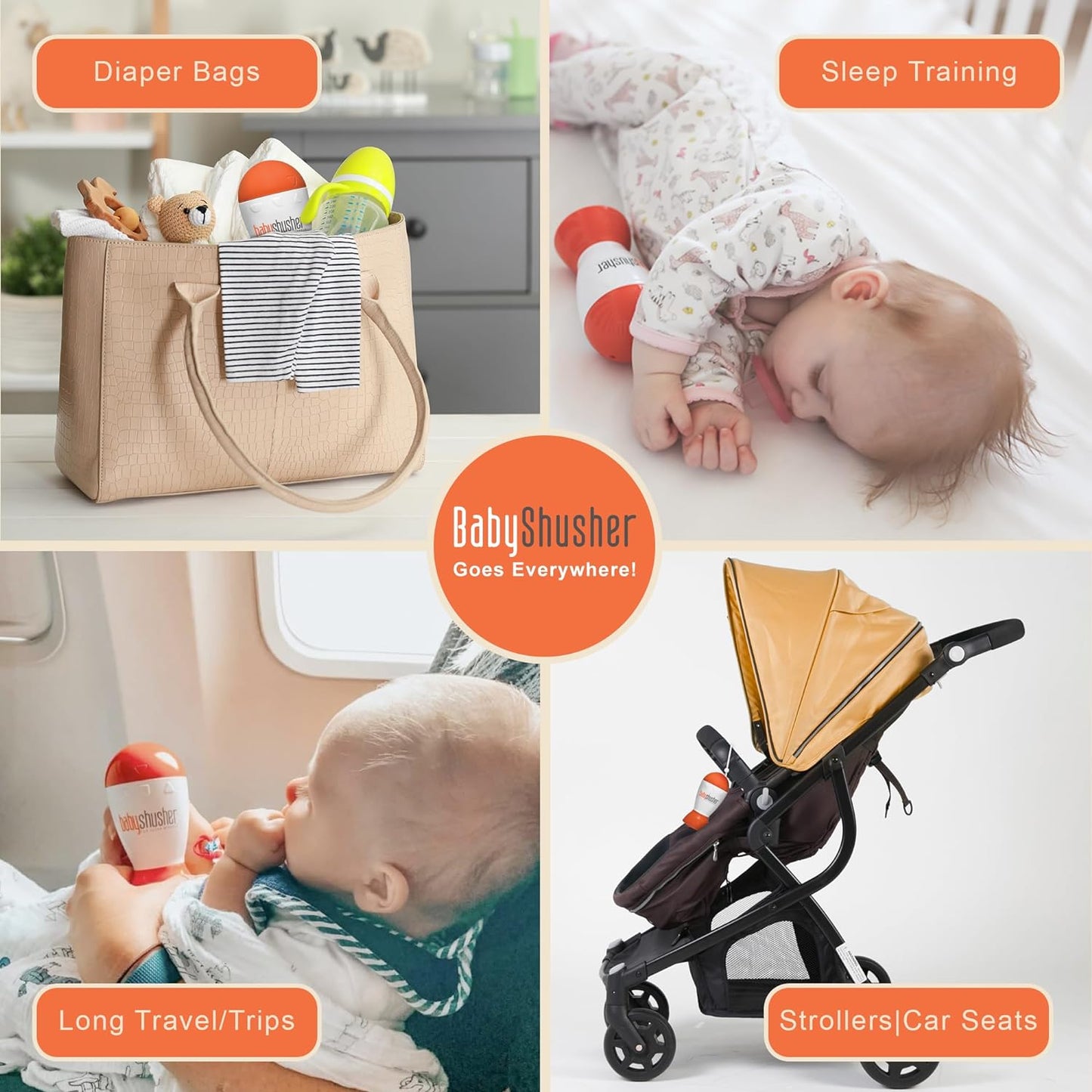 Portable Sound Machine - Sleep Soother Human Sound, Stroller Attachment