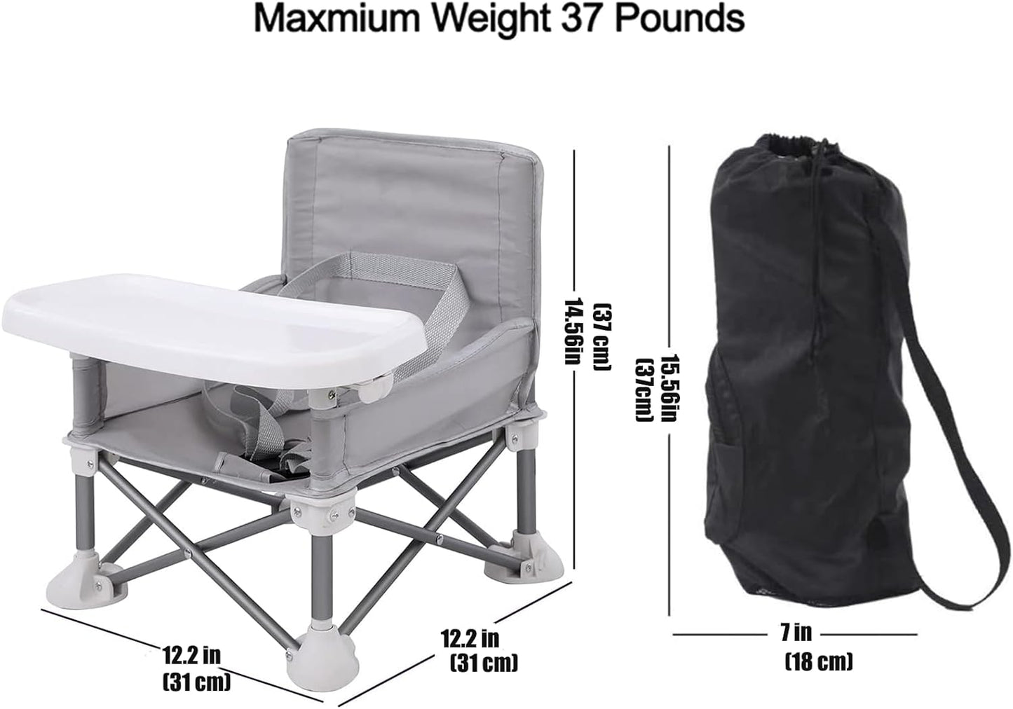 Portable Baby Travel Seat | Compact Folding Design with Straps for Indoor and Outdoor Use | Ideal for Camping, Beach, and Lawn Activities