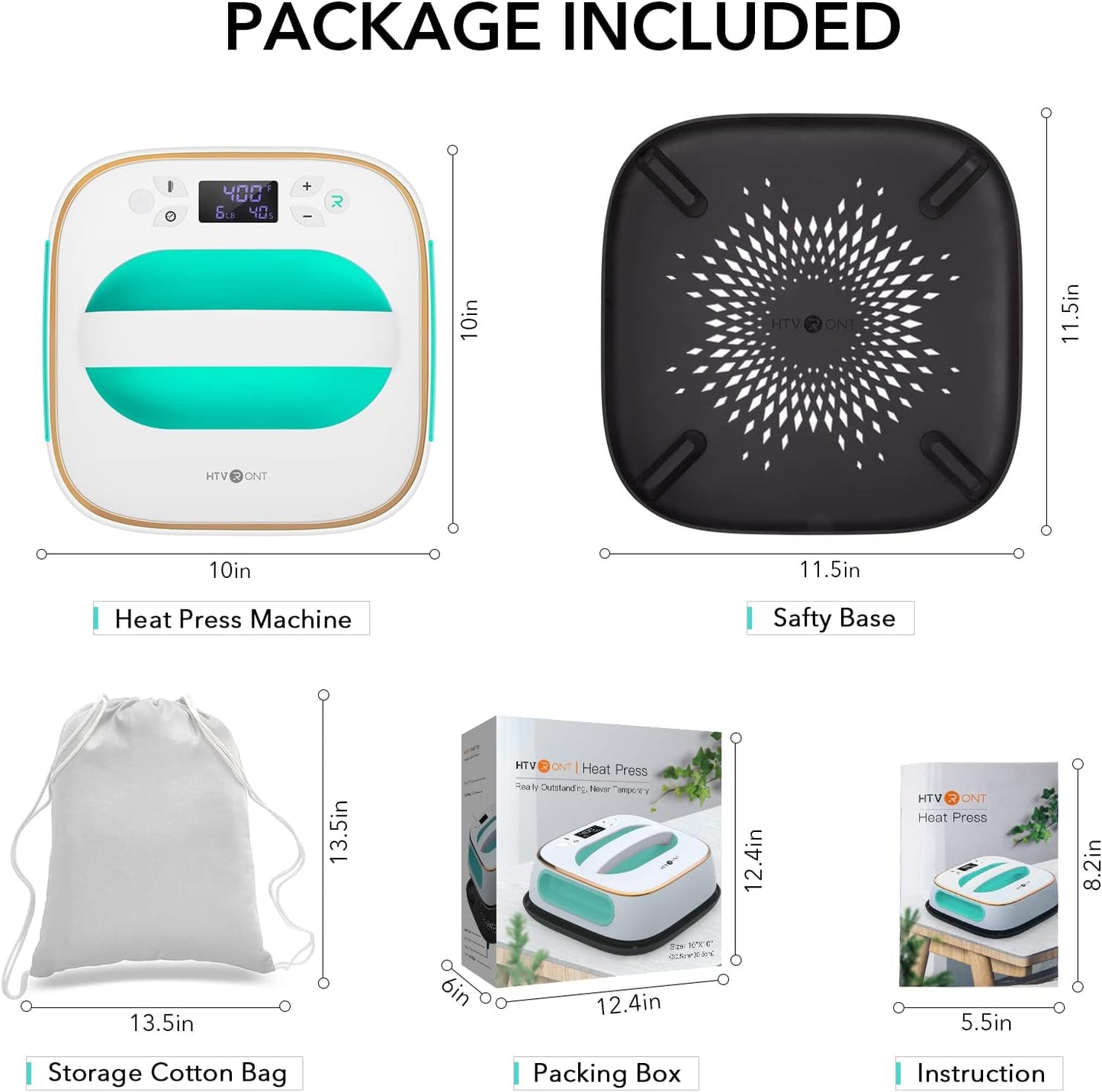 Heat Press Machine for T-Shirts, Portable Heat Press 10"X10", Iron Press for Sublimation HTV Vinyl, Heating Transfer Projects