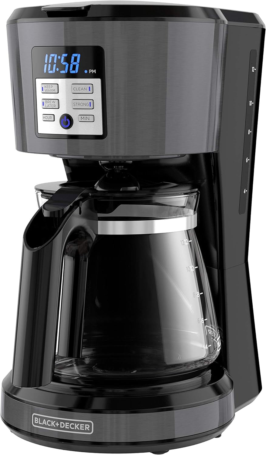 BLACK + DECKER 12 Cup Programmable Coffee Maker in Stainless Steel