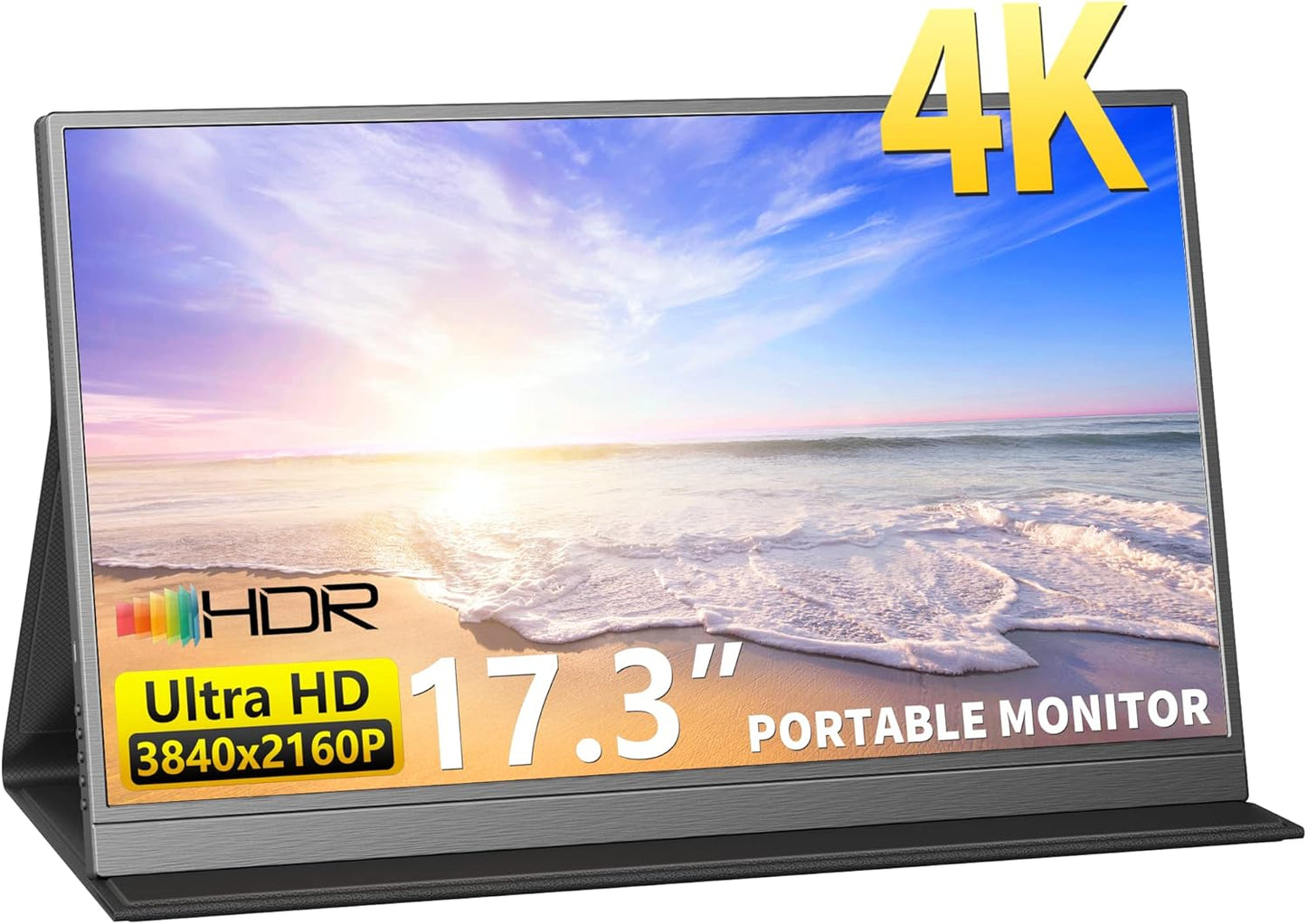 15.6-Inch Portable 1080P FHD Monitor with USB-C and HDMI Connectivity, HDR Eye Care External Display with Smart Cover