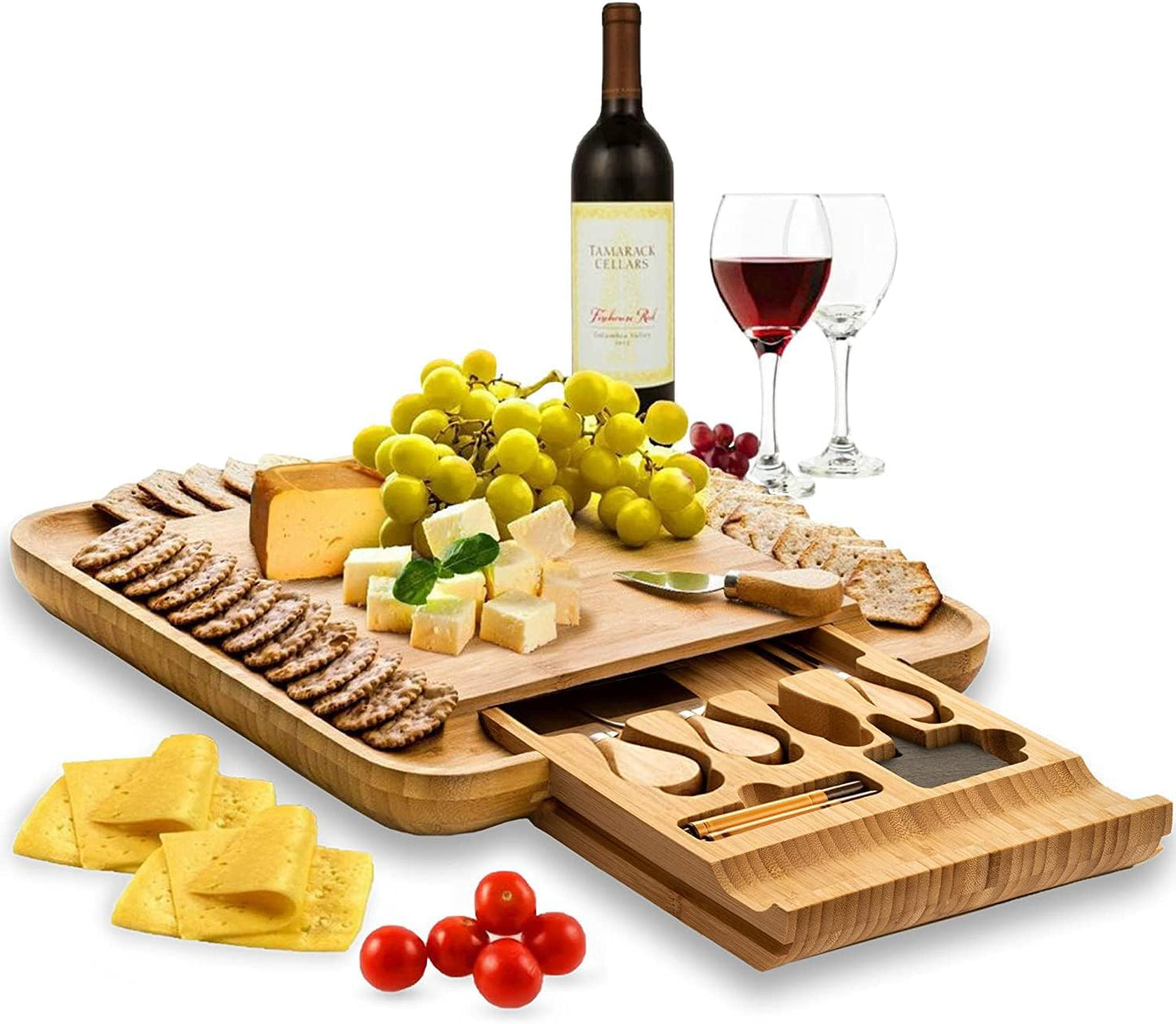 Charcuterie Board - Bamboo Cheese Board and Charcuterie Boards Gift Set with Knife for Entertaining, Bridal Shower Gifts, Wedding Gifts for Couples 2025, House Warming Gifts New Home