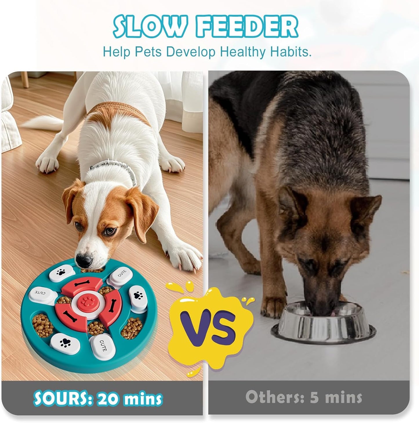 Interactive Dog Puzzle Toys - IQ Training, Brain Stimulation - Treat Dispensing Enrichment Toys, Puppies, Cats, Dogs