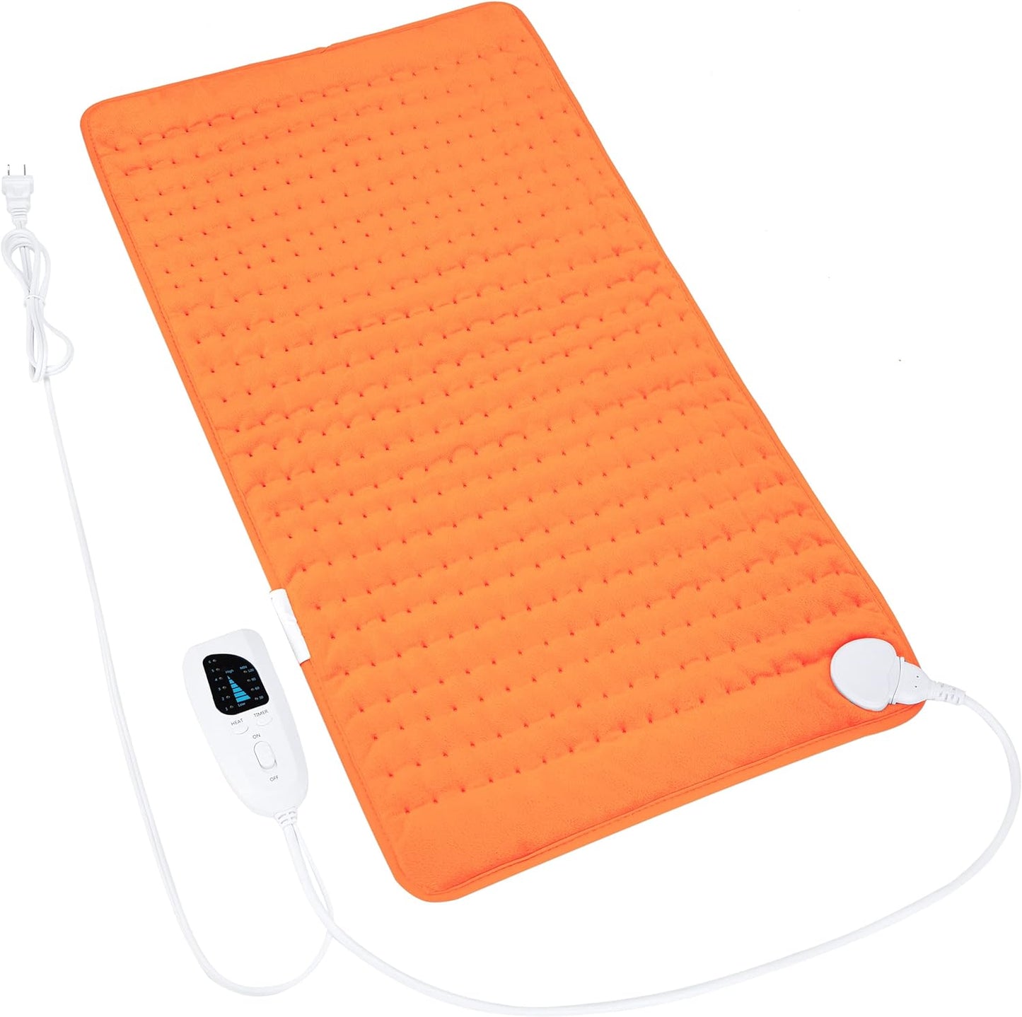 Electric Heating Pad with Moist and Dry Heat Options, Adjustable Temperature and Timer Settings