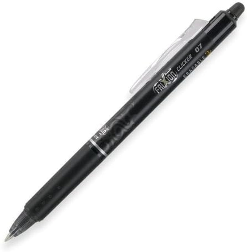 Frixion Clicker 0.7Mm, Erasable Gel Pens, Fine Point, Black Ink, Pack of 6