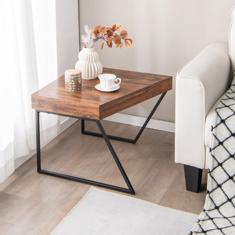 Coffee Table Duo with Powder-Coated Metal Legs