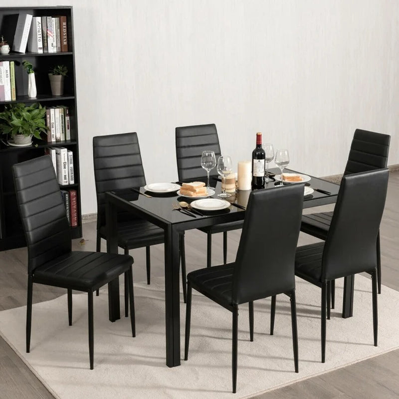 Set of Six High-Back Dining Chairs