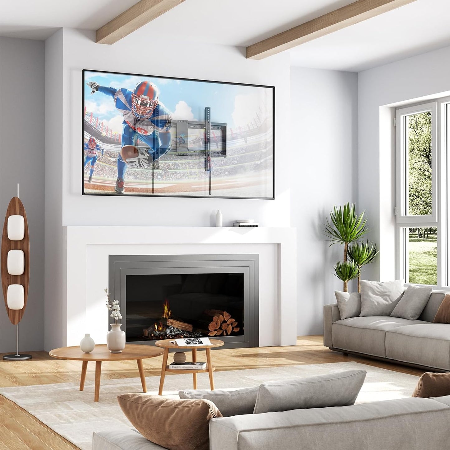 Fixed TV Wall Mount Bracket - 32-82 Inch LED, LCD, OLED Flat Screen - Compatible -16”-24” Wood Studs, Supports Up to 132 lbs,