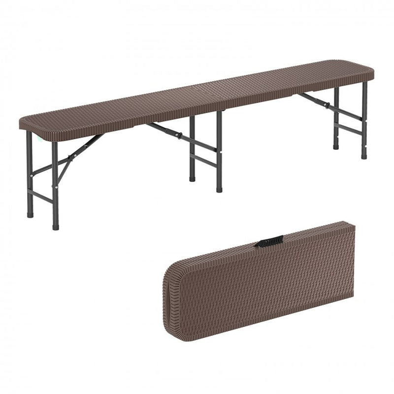 6-Foot Plastic Folding Bench with 1320 lbs Weight Capacity and Convenient Handle