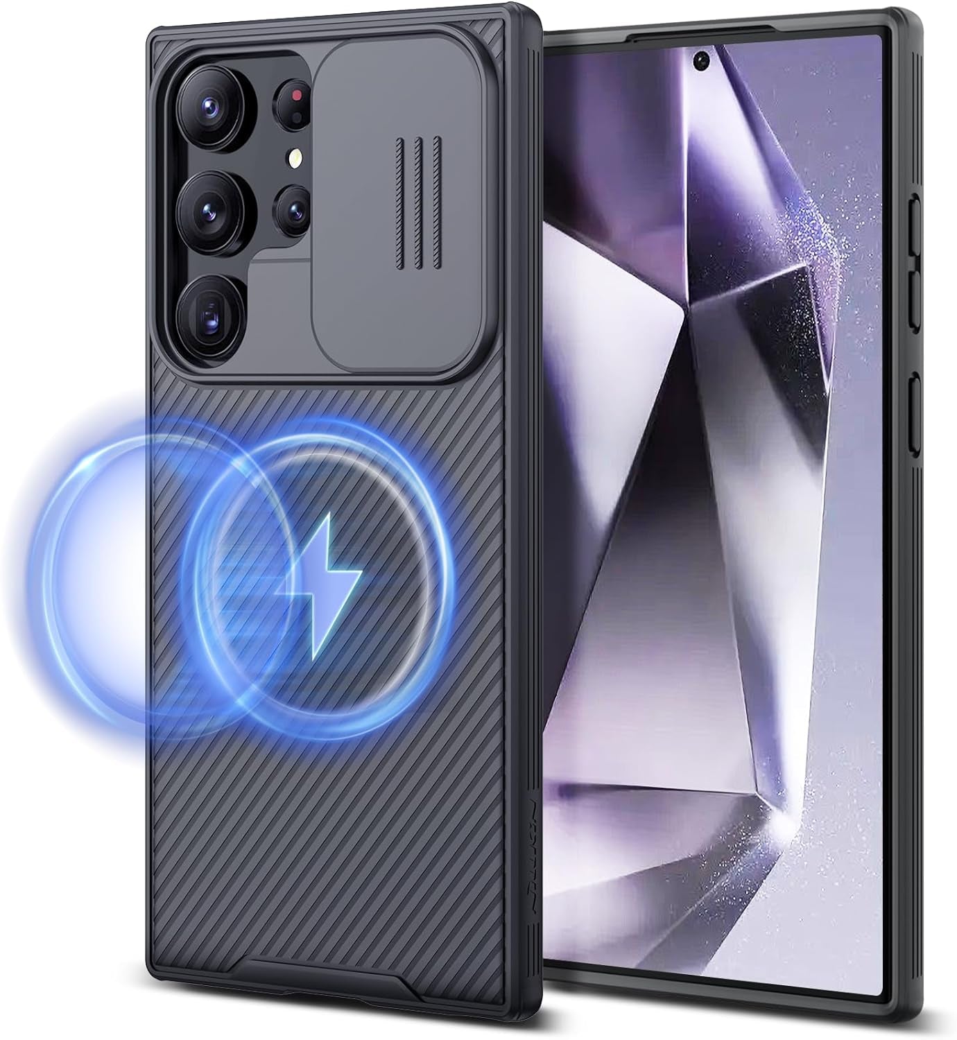 Samsung Galaxy S24 Ultra Case - Camera Cover - MagSafe Compatible, Military-Grade Protection, Slim Hard Back & Soft Edge Design, 6.8'' Black