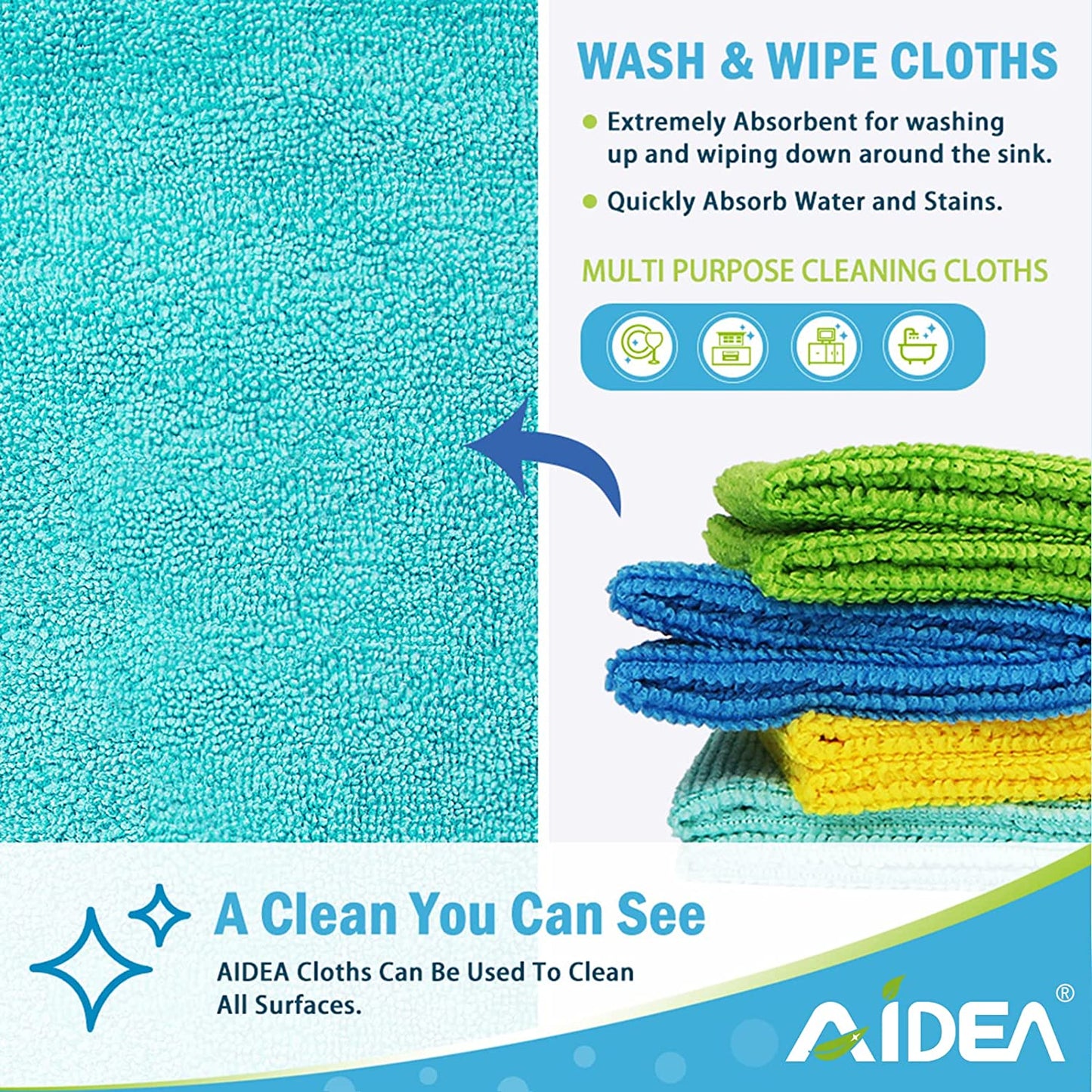 Microfiber Cleaning Cloths - 100 Pack, Versatile Soft Absorbent Rags for Lint-Free Dusting and Cleaning, Ideal for Kitchen, Car, House, and Windows (12" x 12")