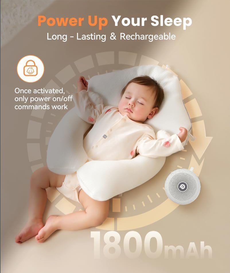 Portable White Noise Machine - Rechargeable Sound Therapy Device, Featuring 21 Soothing Sounds- Long-lasting Battery
