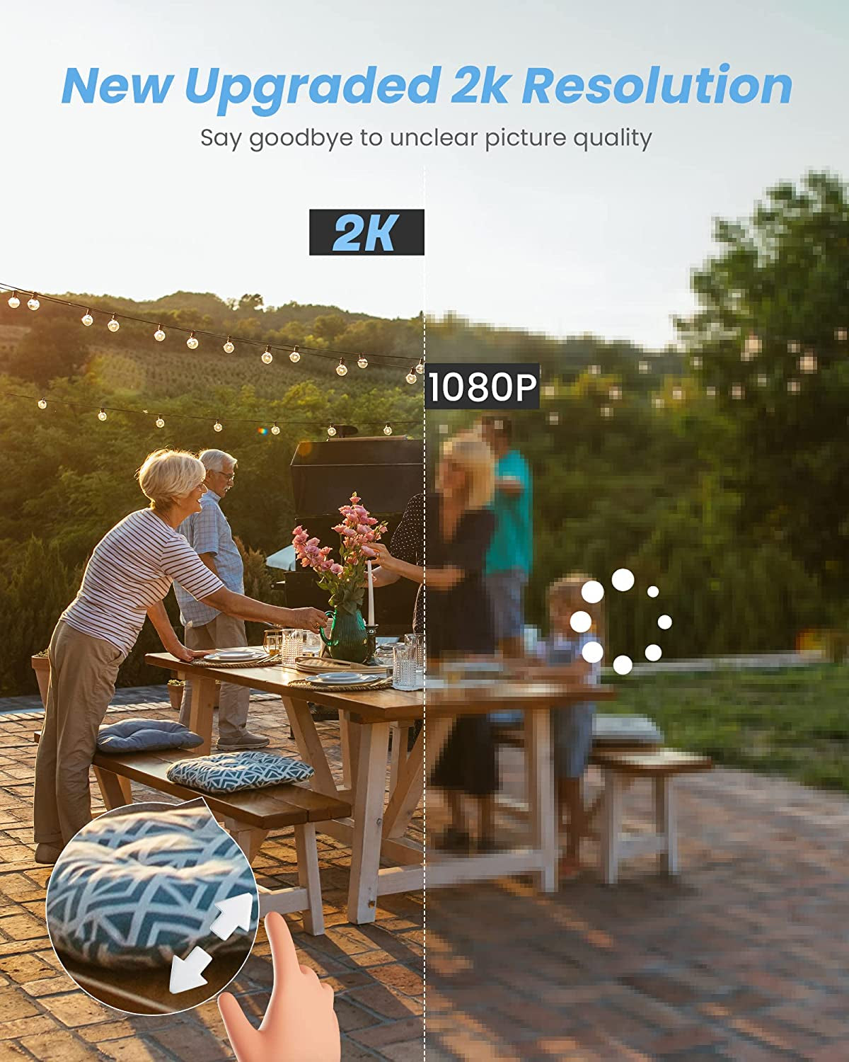 Outdoor Wired Security Camera - 2.4G WiFi PTZ IP Camera, Color Night Vision, Motion Tracking Surveillance