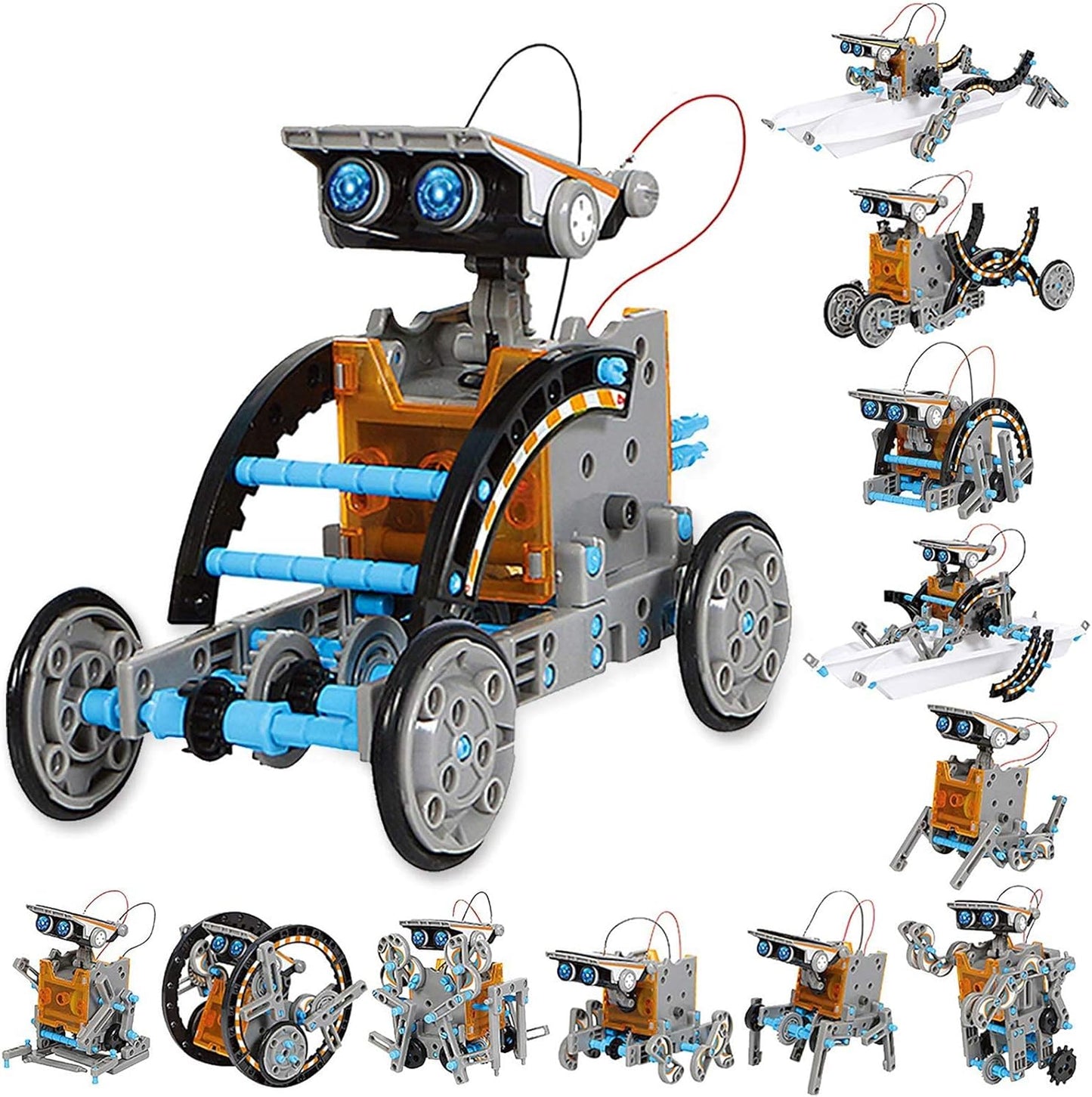 12-in-1 Solar Robot Educational Building Kit -190-Piece DIY Science Set for Ages 8 and Up, Powered by Solar Energy