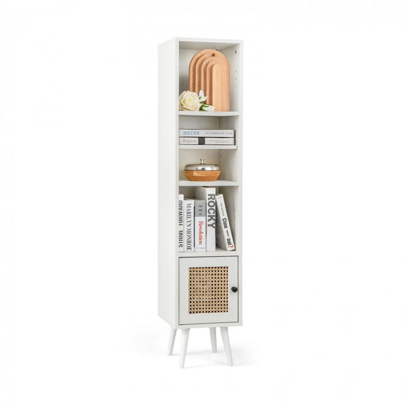 Four-Tier Slim Design Rattan Storage Cabinet