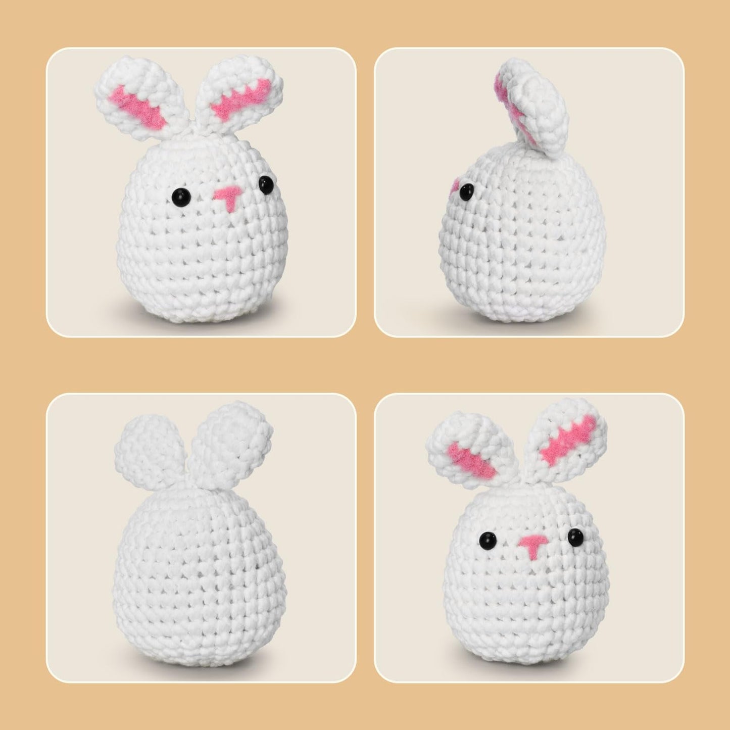 Beginner's Crochet Animal Kit with Step-by-Step Video Tutorials - Ideal Gift for Birthdays for Kids and Adults