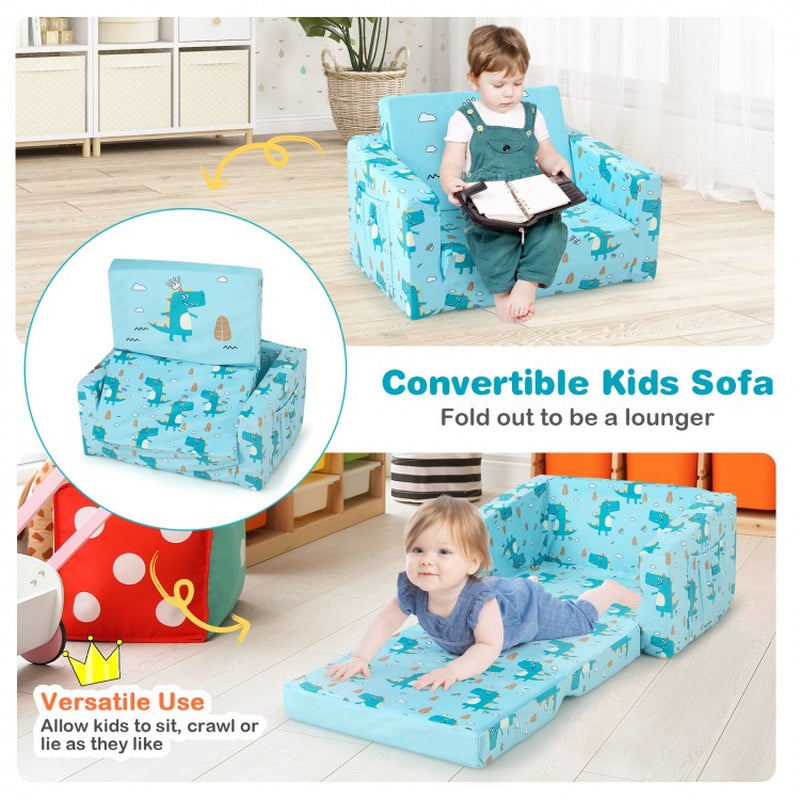 Children's Recliner Sofa with Convertible Sleeper Bed Functionality