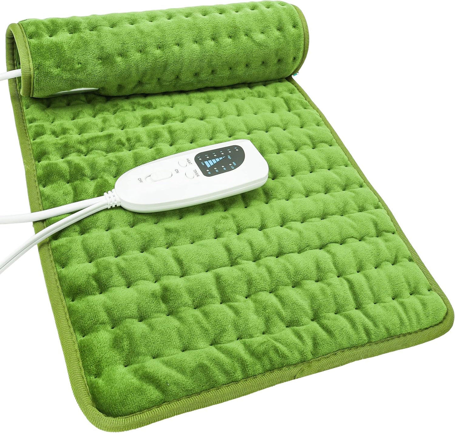 Electric Heating Pad with Moist and Dry Heat Options, Adjustable Temperature and Timer Settings