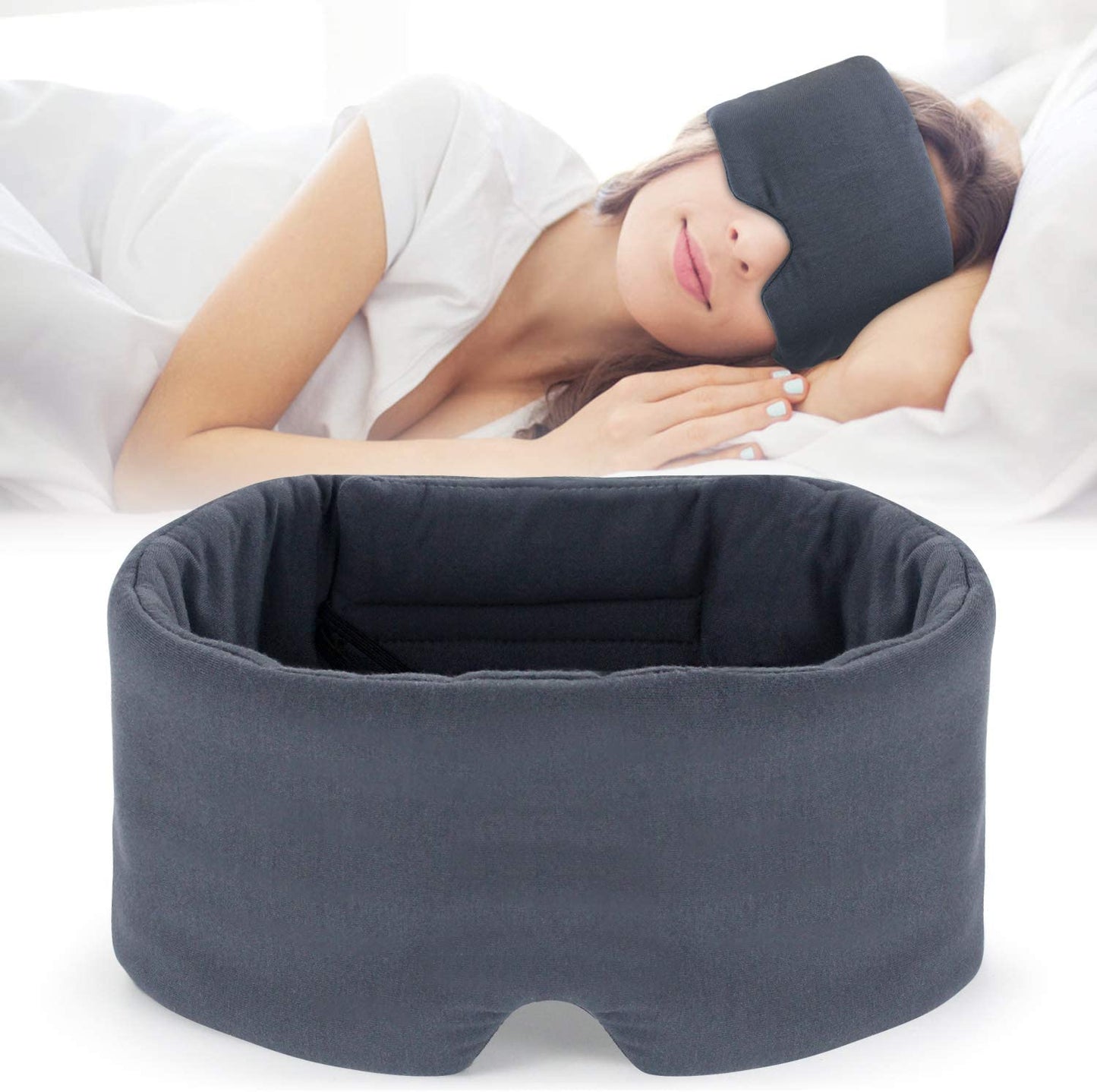Sleep Eye Mask - Luxurious Modal Fabric & Complete Light Blockage,100% Handmade with Adjustable Strap, Full Coverage