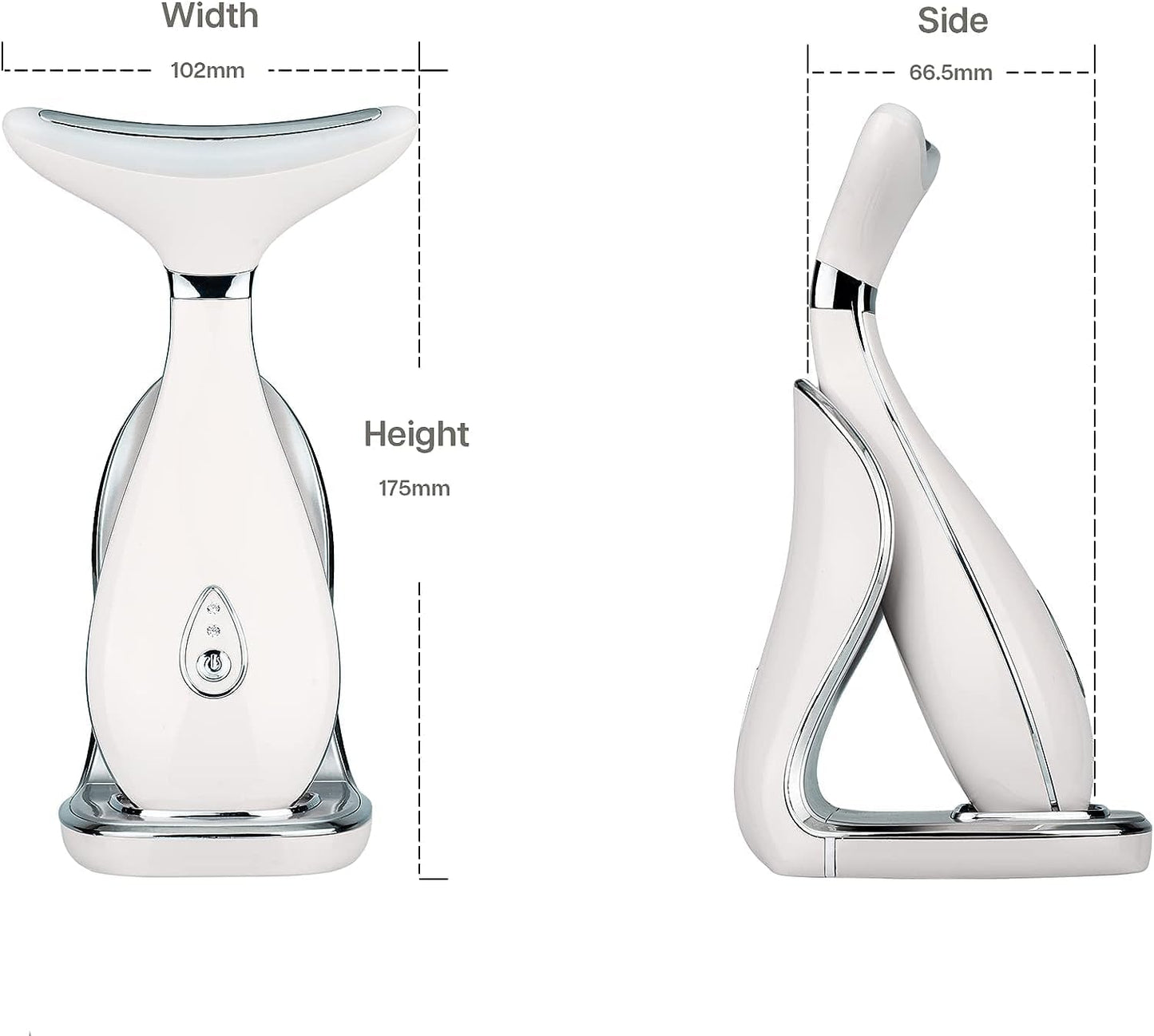 LILY Skin Rejuvenation Device: 3-in-1 Neck and Face Massager, At-Home Facial Spa Tool with Microglow Technology (White)