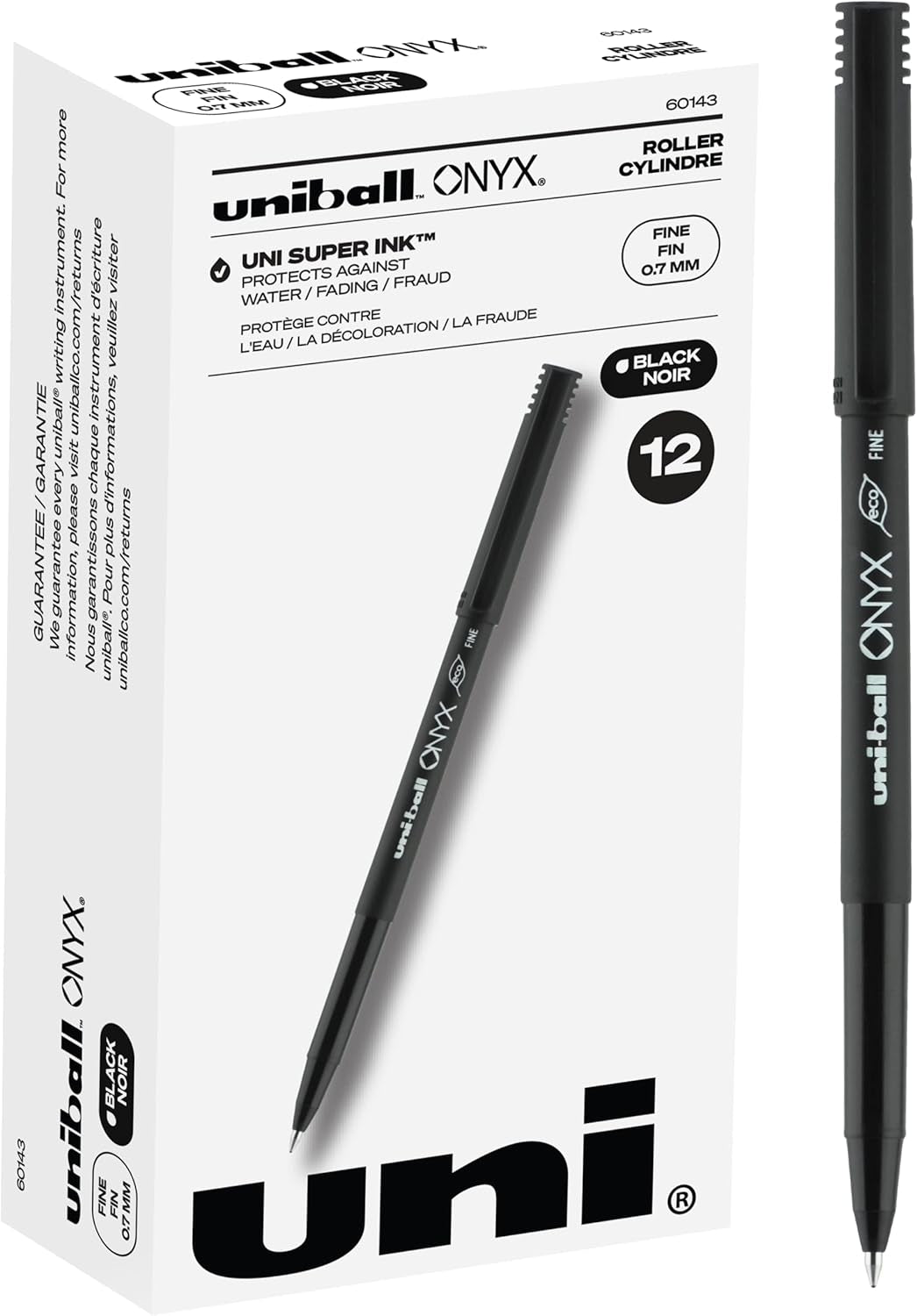 ONYX Rollerball, Stick Roller Ball Pen Micro-0.5Mm, 12 Pack, Blue Ink (60041)