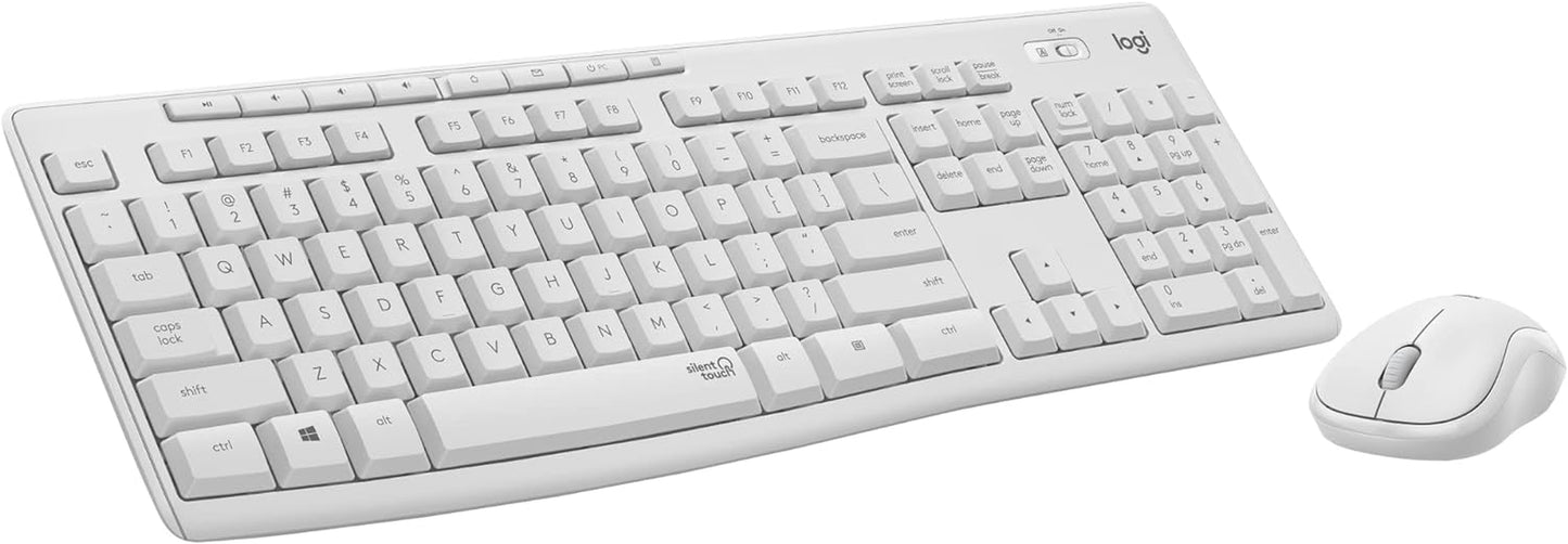 Wireless Keyboard and Mouse Combo for Windows - 2.4 GHz Connectivity, Compact Design, 8 Multimedia and Shortcut Keys, 2-Year Battery Life