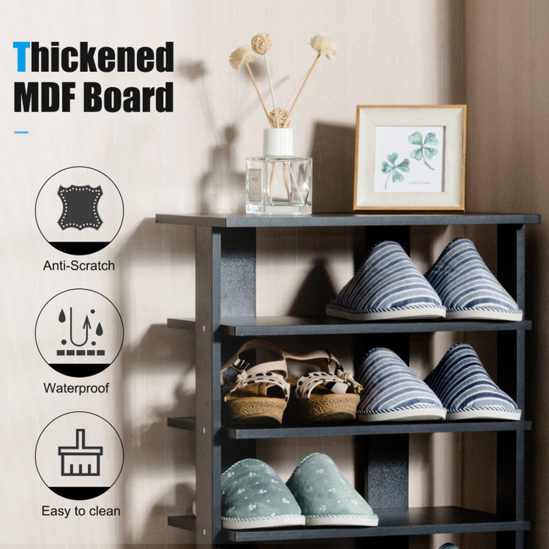 7-Tier Free-Standing Vertical Shoe Rack with Sleek Shelving Storage
