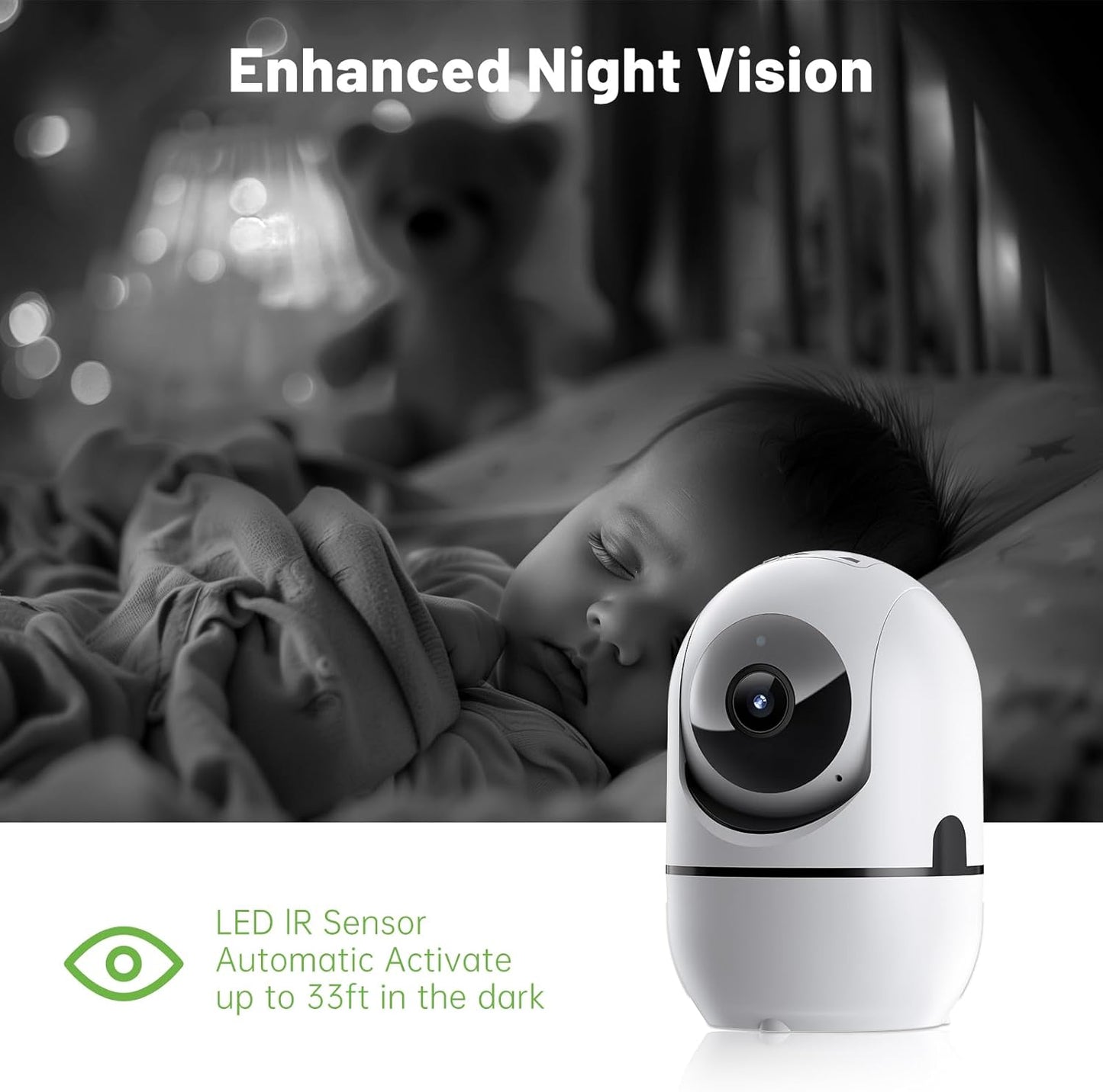 2K Indoor Security Camera with 5G & 2.4G Wi-Fi - 360° Home Surveillance System, Pet Monitor, Baby Monitor, Motion Sensor, Night Vision