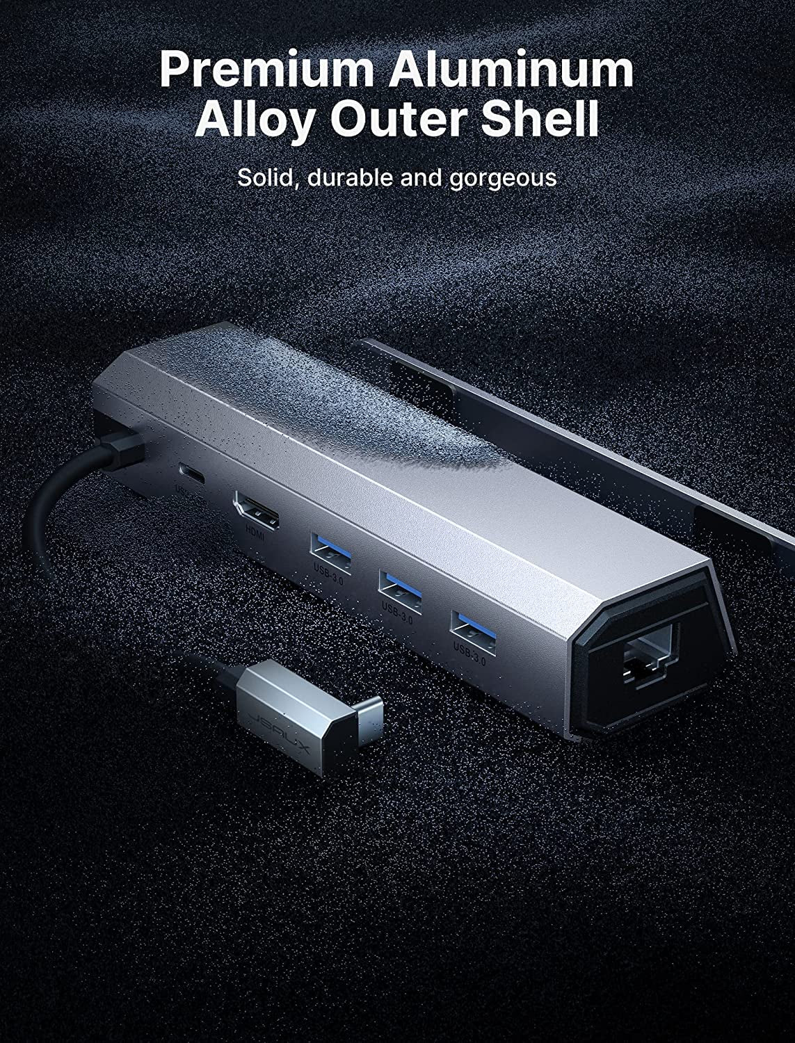 6-in-1 Docking Station for Steam Deck, ROG Ally, and Legion Go - HDMI 2.0 4K@60Hz, Gigabit Ethernet, 3 USB-A 3.0 Ports, and 100W USB-C Charging