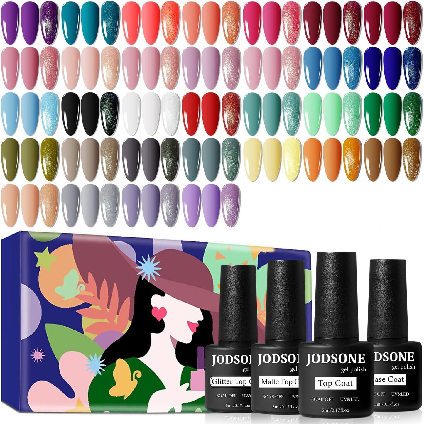 36-Piece Gel Nail Polish Set with UV Lamp - Includes 32 Vibrant Colors