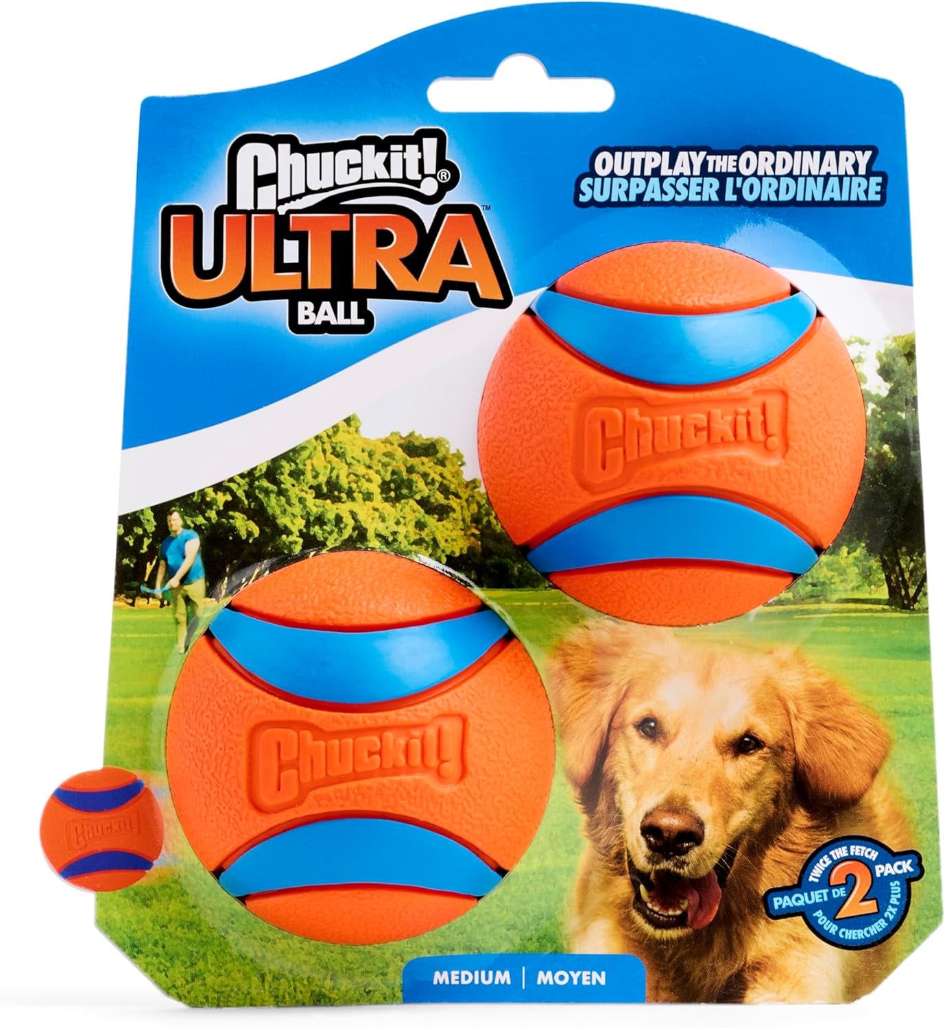 Medium Ultra Pet Dog Toy Balls (2.5 Inch) - Pack of 2