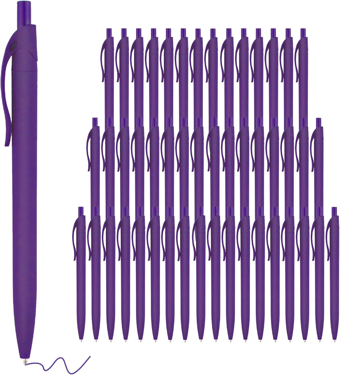 Pens Bulk, 50 Pack No Bleed Black Click Pens, Wholesale Retractable Ballpoint Pens, Pens Medium Point, Smooth Ink Pens, 1.0MM Black Ink