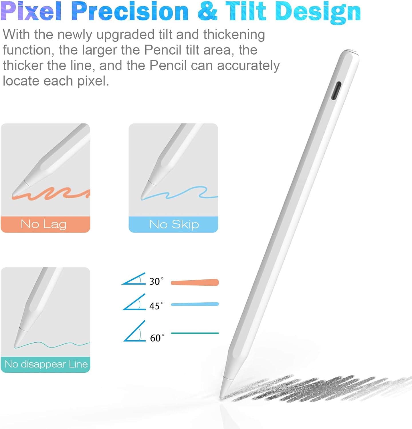 Stylus Pencil for Apple iPad Pro 13/12.9/11-Inch, Compatible with iPad Pro (3rd-7th Gen), iPad Air (3rd-6th Gen), and iPad (6th-10th Gen)