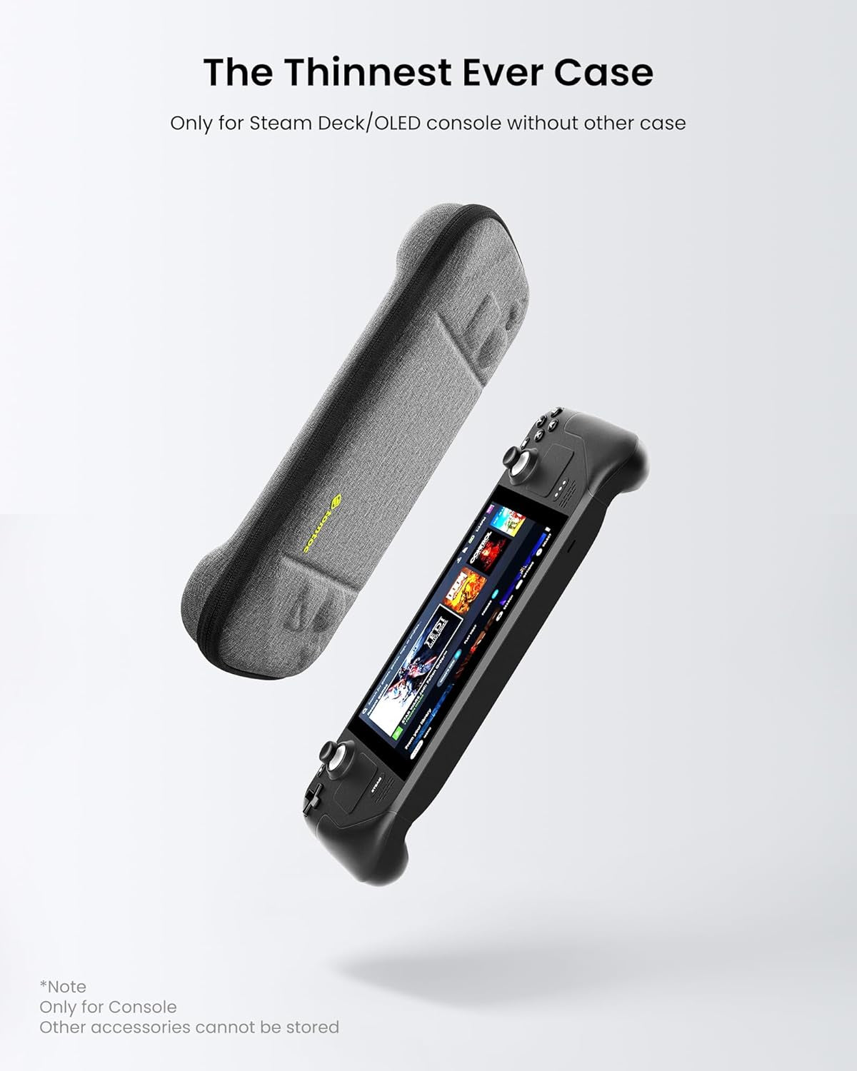 Protective Hard Carrying Case for Steam Deck Console and Accessories - Shockproof and Travel-Friendly Gray Bag