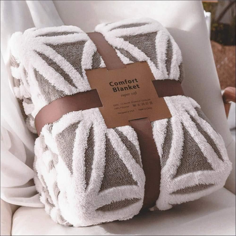 Dual-Sided Sherpa Fleece Throw Blanket - Soft and Cozy Bed Blanket for Couch and Sofa (Grey, 51" x 63")