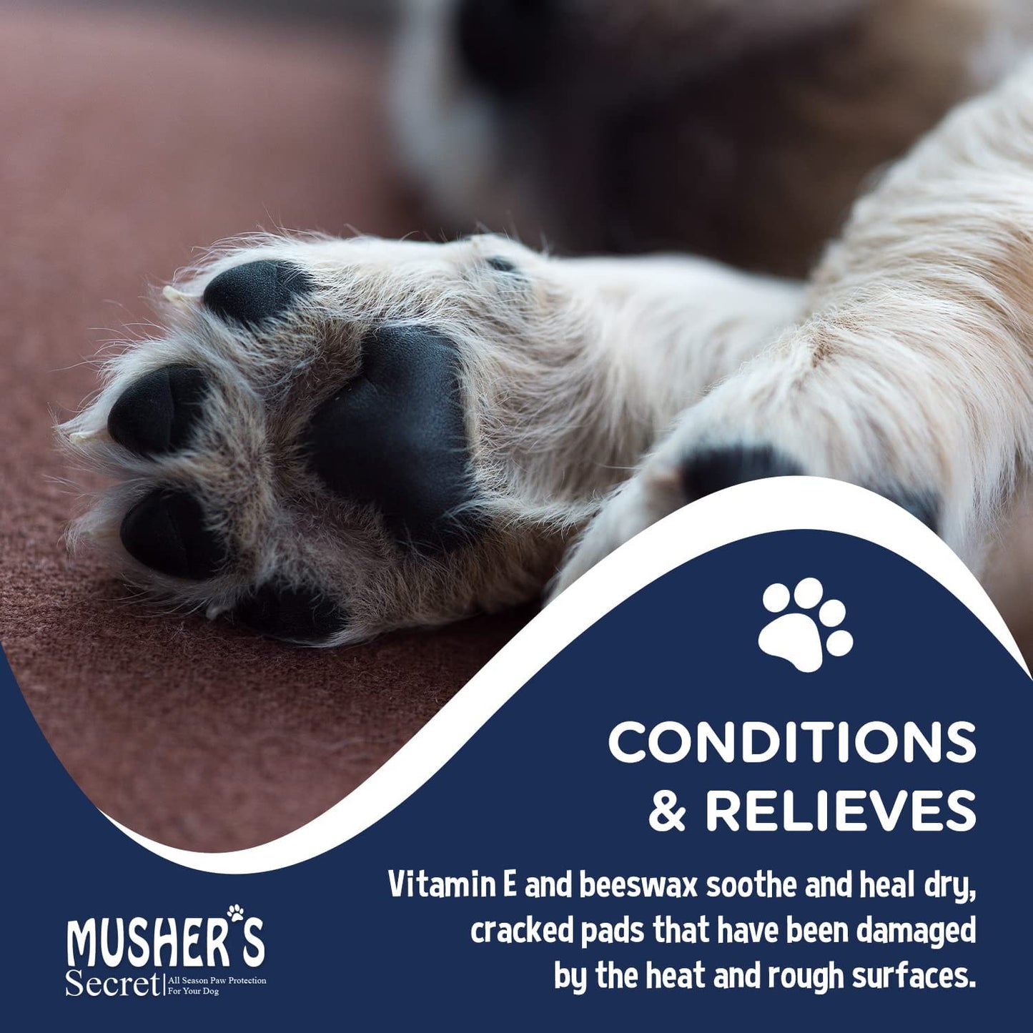 Dog Paw Wax (2.1 Oz) - Protection - Pet Paws Against Heat, Pavement, Sand, Dirt, Snow - Trail and Walk Activities