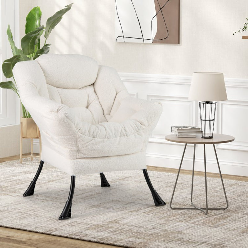 Sherpa Upholstered Accent Chair with Comfort Headrest