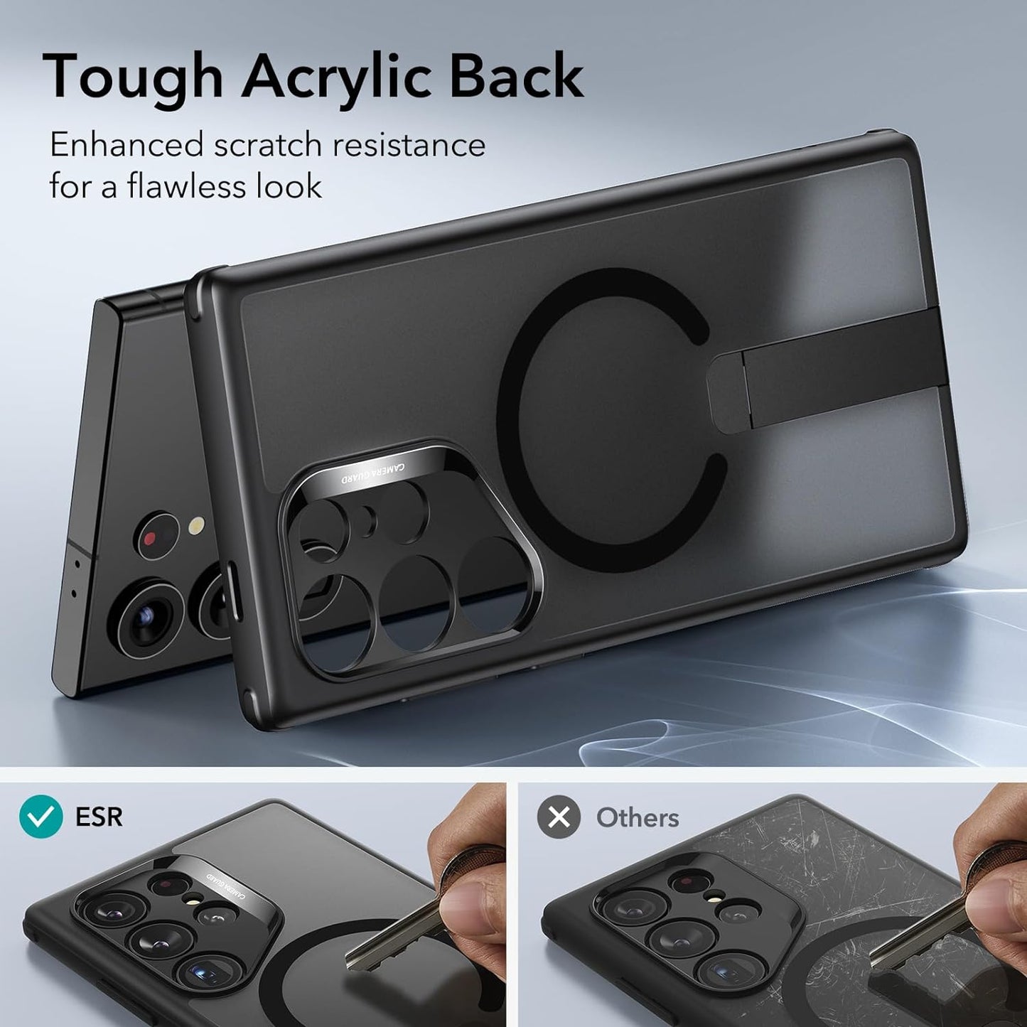 Samsung Galaxy S24 Ultra Case - MagSafe Compatible Magnetic Case - 3 Stand Modes, Drop Protection, and Boost Kickstand - Black