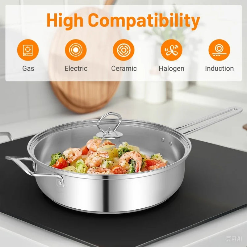 12-Piece Cookware Set with Tempered Glass Lids and Ergonomic Handles