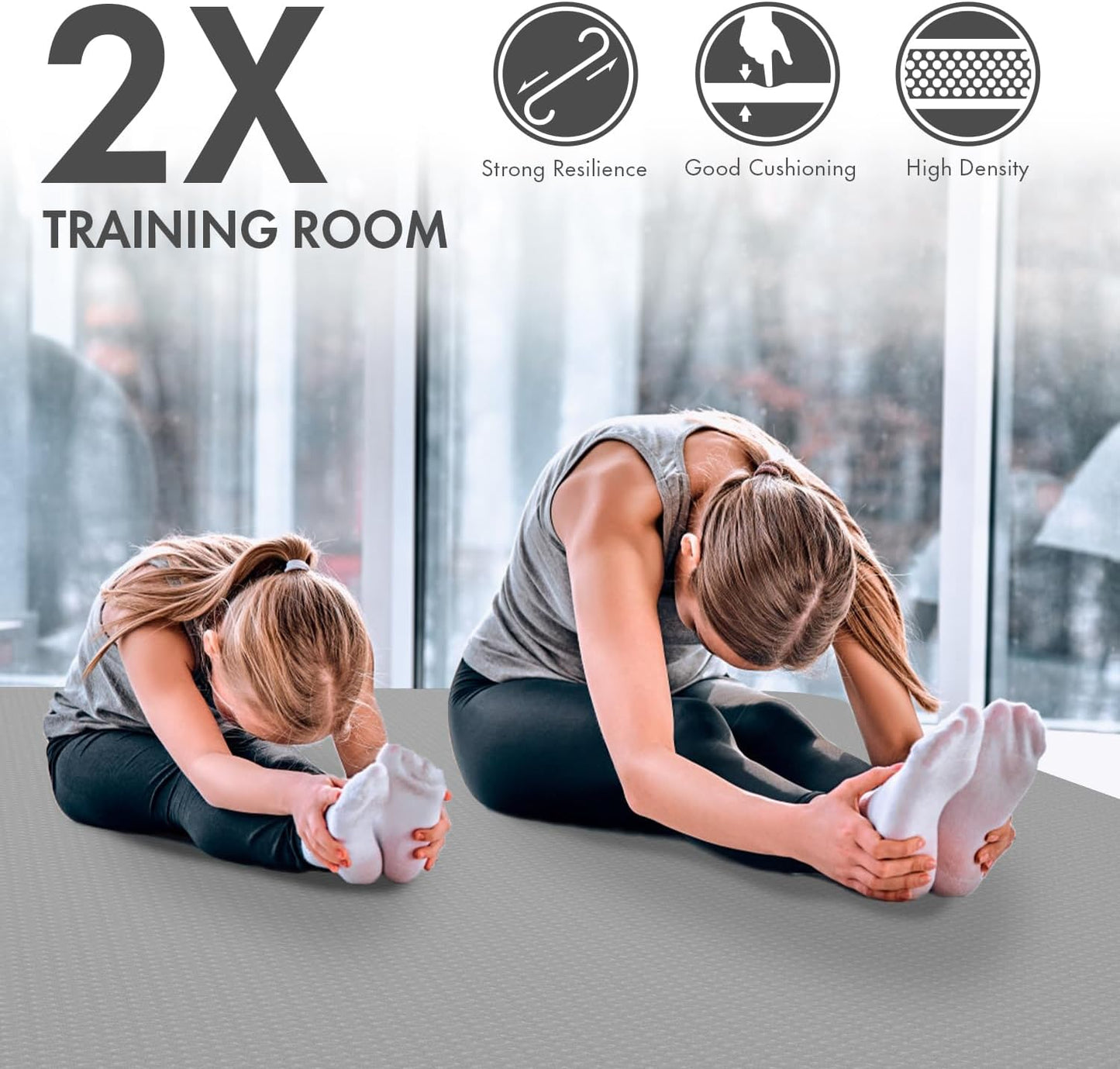 Extra Large Non-Slip Yoga Mat (6' x 4') - Thick TPE Exercise Mat for Yoga, Pilates, and Gym Workouts, Suitable for Men and Women