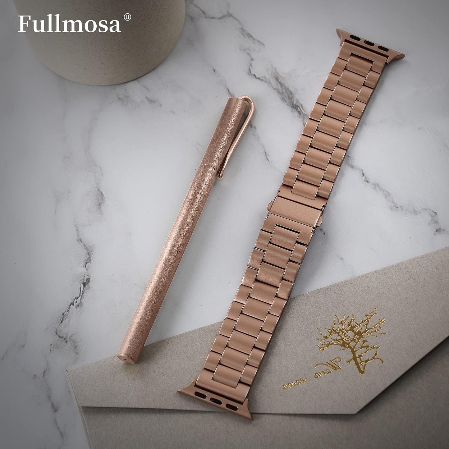 Stainless Steel Apple Watch Band with Case - for Apple Watch Ultra 2, Series 9, 8, 7, 6, 5, 4, 3, 2, 1 & SE/SE 2